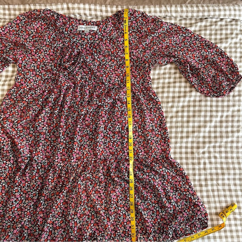 Ditsy Floral Cottagecore Flowy Boho Mid-Length Dress - Size M - Picture 7 of 9